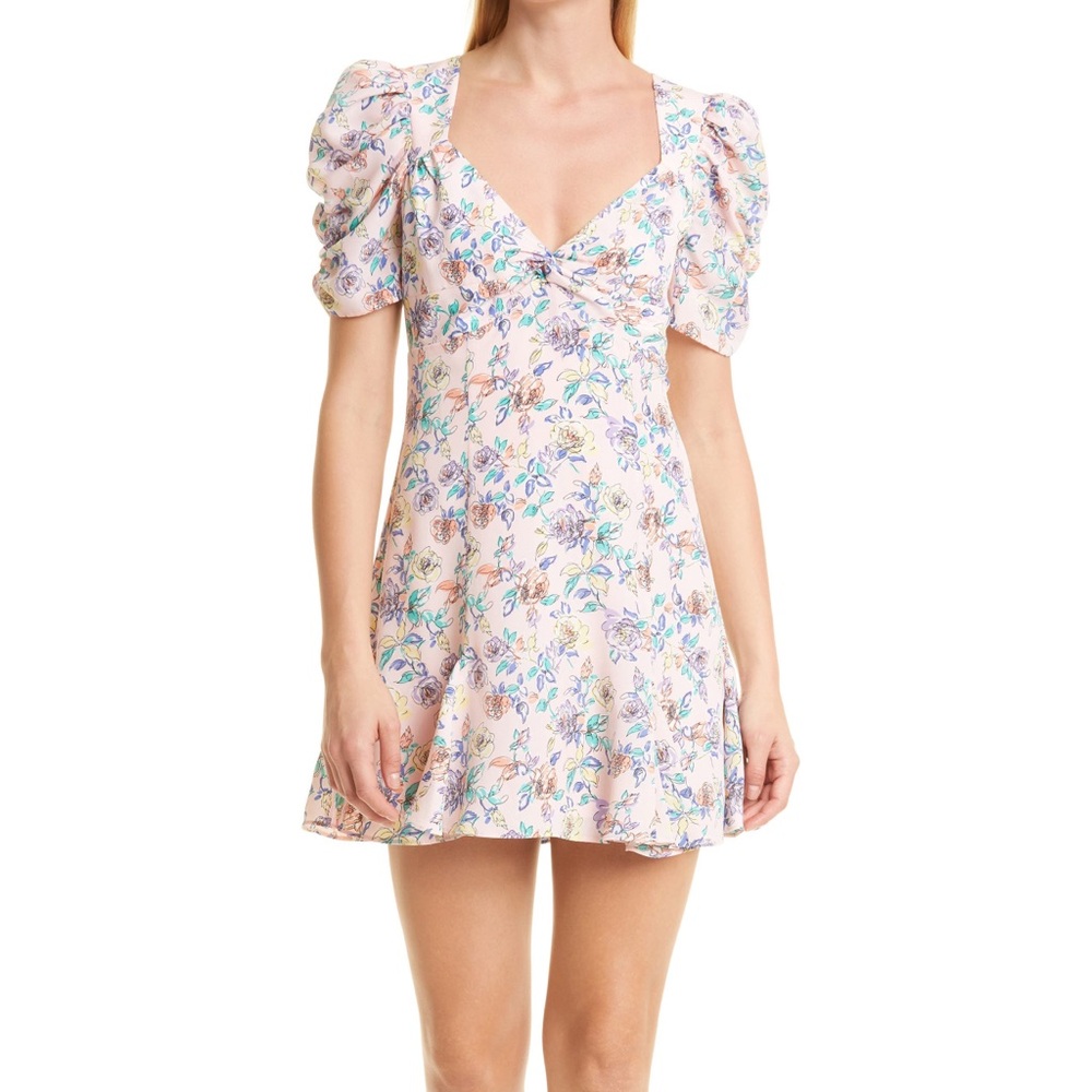 Likely Emmy Floral Print Sweetheart Neck Dress - Size 2